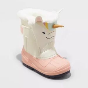 Cat & Jack Kids Unicorn Boots - Cream and Pink